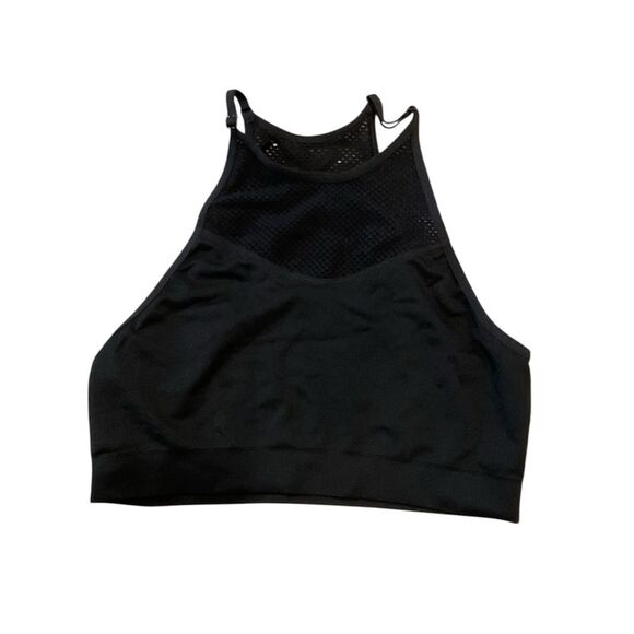 Xhilaration Black Mesh Halter Neck Sports Bra - Picture 1 of 5